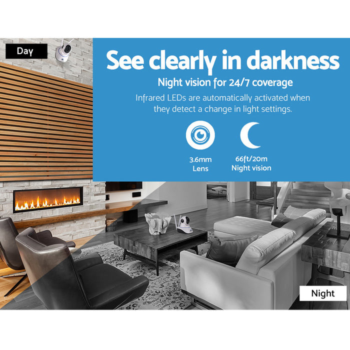 Camera Security WIFI Cam White UL-tech 1080P Wireless IP