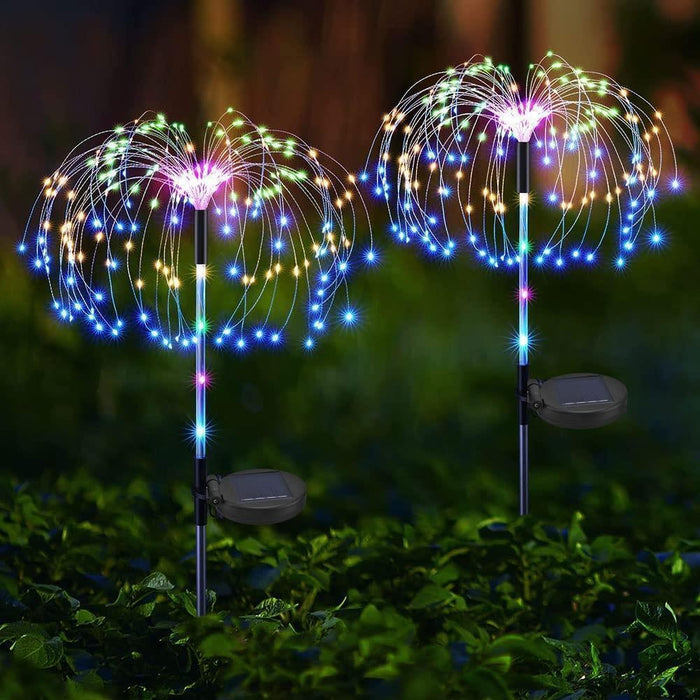 Colourful Fireworks 120 LED Fairy String Lights Starburst Solar Xmas Garden Night Lamp Hot NEW