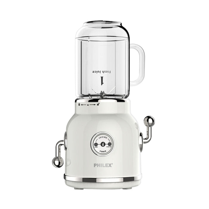 PHILEX Electric Blender Juice Smoothie Ice Mixer Retro 600ml WHITE