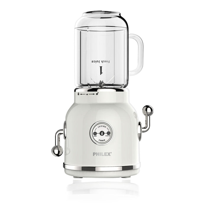 PHILEX Electric Blender Juice Smoothie Ice Mixer Retro 600ml WHITE