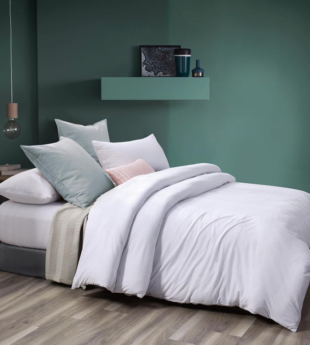 Cotton Quilt Cover Set - White - Super King
